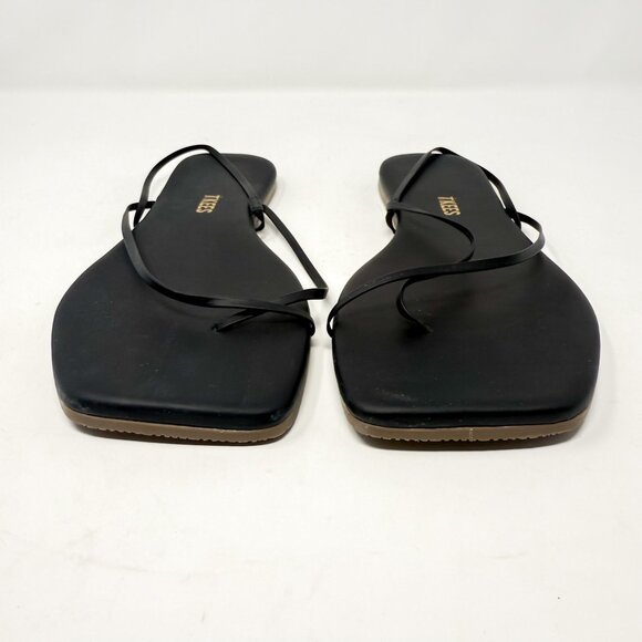TKEES Square Toe Millie Sandals Women's US 9 EU 40 Black Leather Dainty Straps - Picture 4 of 11